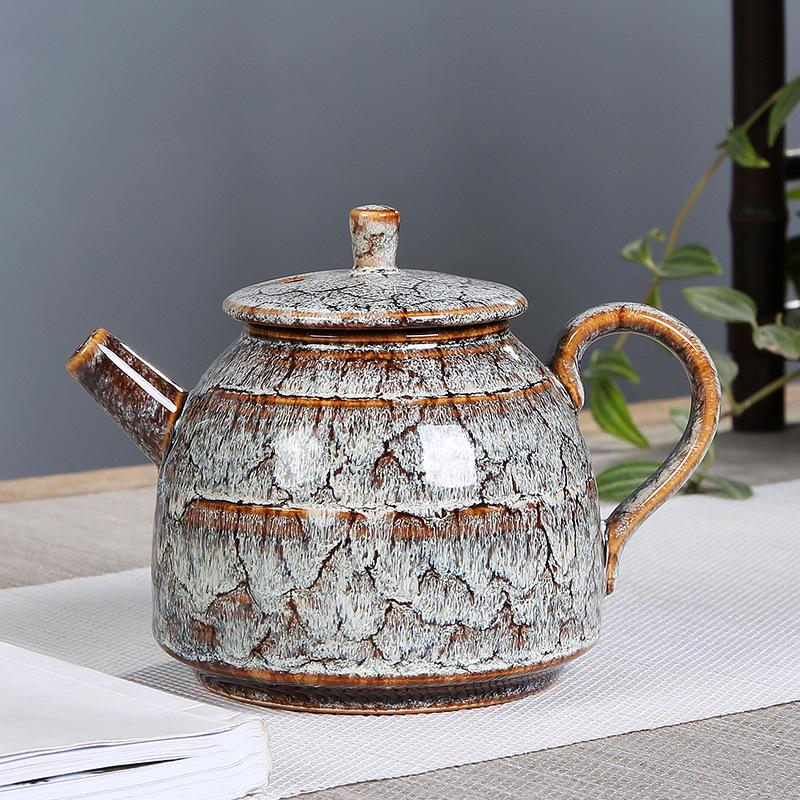 

Керамический чайник, простой бытовой чайный набор Гунфу с печной глазурью, чайник для заваривания чая с фильтром