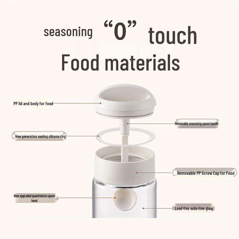 Japanese Style Glass Seasoning Jar with Spoon Lid