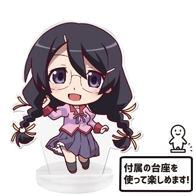 azumaker Monogatari Series Tsubasa Hanekawa Punikore! Acrylic Figure with Stand Anime Collectible 90mm