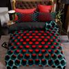 Geometric 3D Honeycomb Hole Pattern Duvet Cover Cool Technology Colorful Style Bedding Cover Polyester Comfortable Quilt Cover