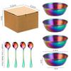 Stainless Steel Sauce Dish Spoon Set Stackable Food Safe Dipping Plate for Kitchen Dinner Party BBQ Sushi Tableware