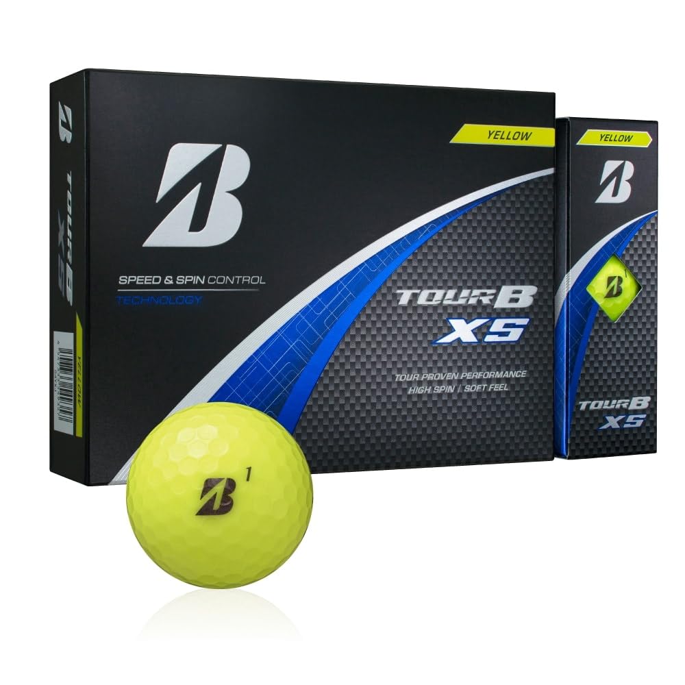 Bridgestone TOUR B XS Yellow Golf 2 Dozen 2024 Includes Original Pocket Tissue Balls, (24 Balls), Model,