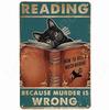 Katter och Vin Gör Mig Lycklig Retro Plåttavla Tuxedo-katt Metallskylt Golfande Katt Plakett Affisch Hem Café Bar Badrum Väggdekor