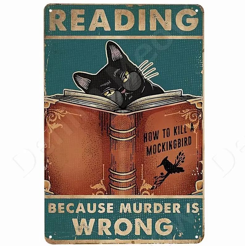 Katter och Vin Gör Mig Lycklig Retro Plåttavla Tuxedo-katt Metallskylt Golfande Katt Plakett Affisch Hem Café Bar Badrum Väggdekor