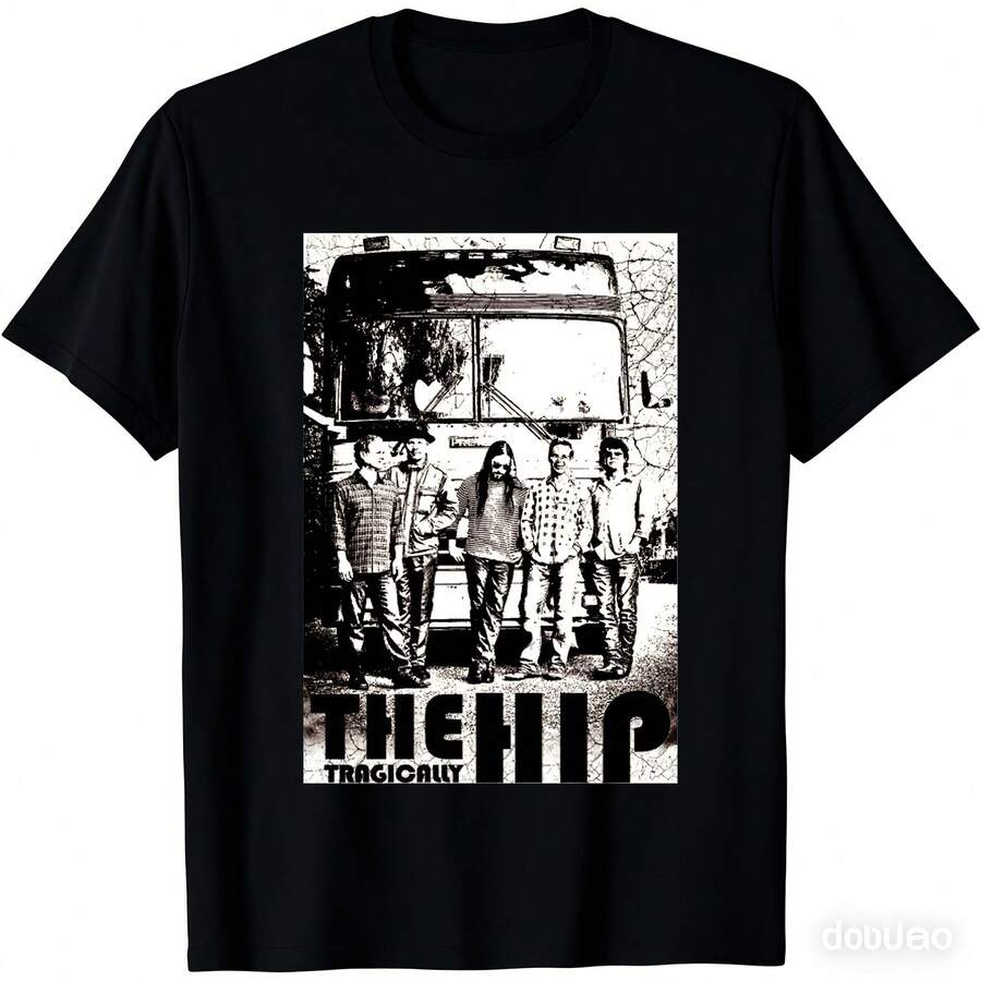 

THE TRAGICALLY HIP 80s Rock Band T-Shirt | Casual Crew Neck, Slight Stretch Fabric, Regular Fit 5XL різнокольоровий