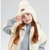 Kids Winter Knitted Earflap Hat with Pom Pom, Plush Lining and Long Ties, Warm Windproof Polyester Cap for Ages 4–10Years