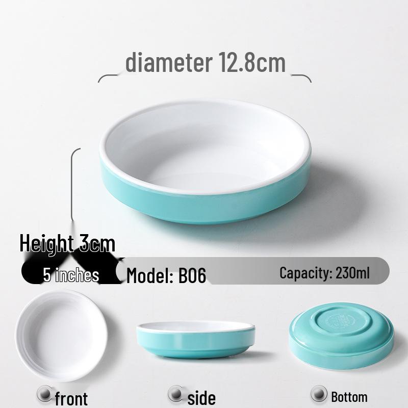 A5 Melamine Imitation Porcelain Small Steamed Vegetable Bowl, Round Plastic Tableware.