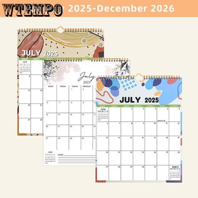 2026 Calendar 18 Months Runs From July 2025 To December 2026 with Hanger Thick Paper Spiral Binding Turn The Page Design