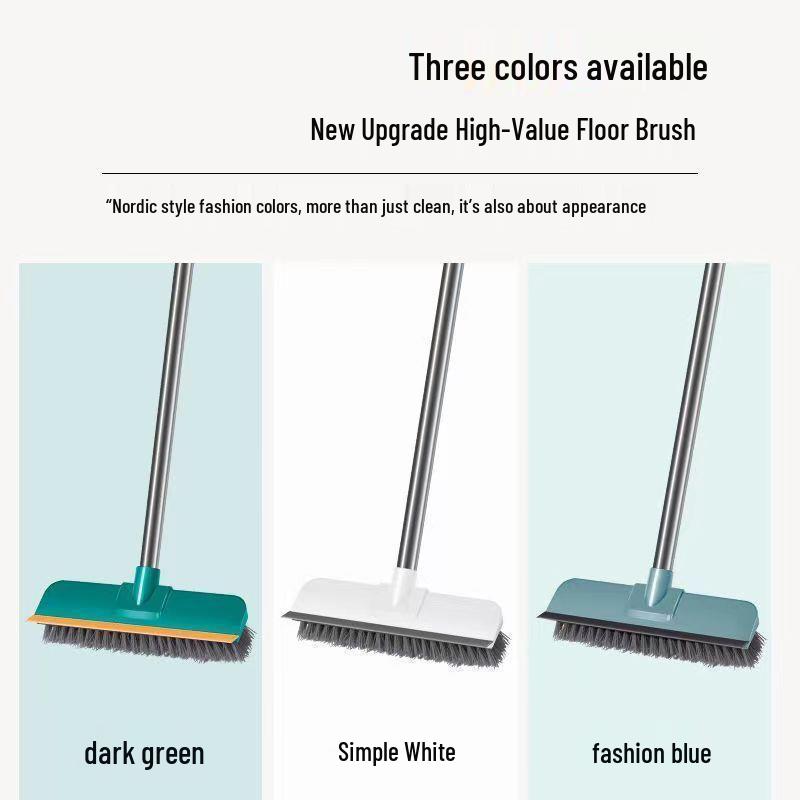 Retractable Long-Handled Stiff Bristle Bathroom Floor Cleaning Brush