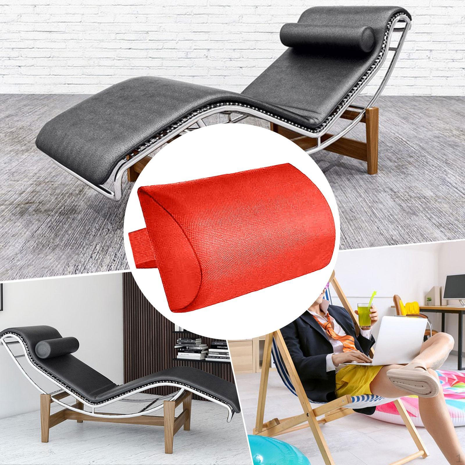 Подушка для головы откидного кресла Подголовник Компактный шезлонг для отдыха с эластичной лентой для двора бассейна Red 1379₽