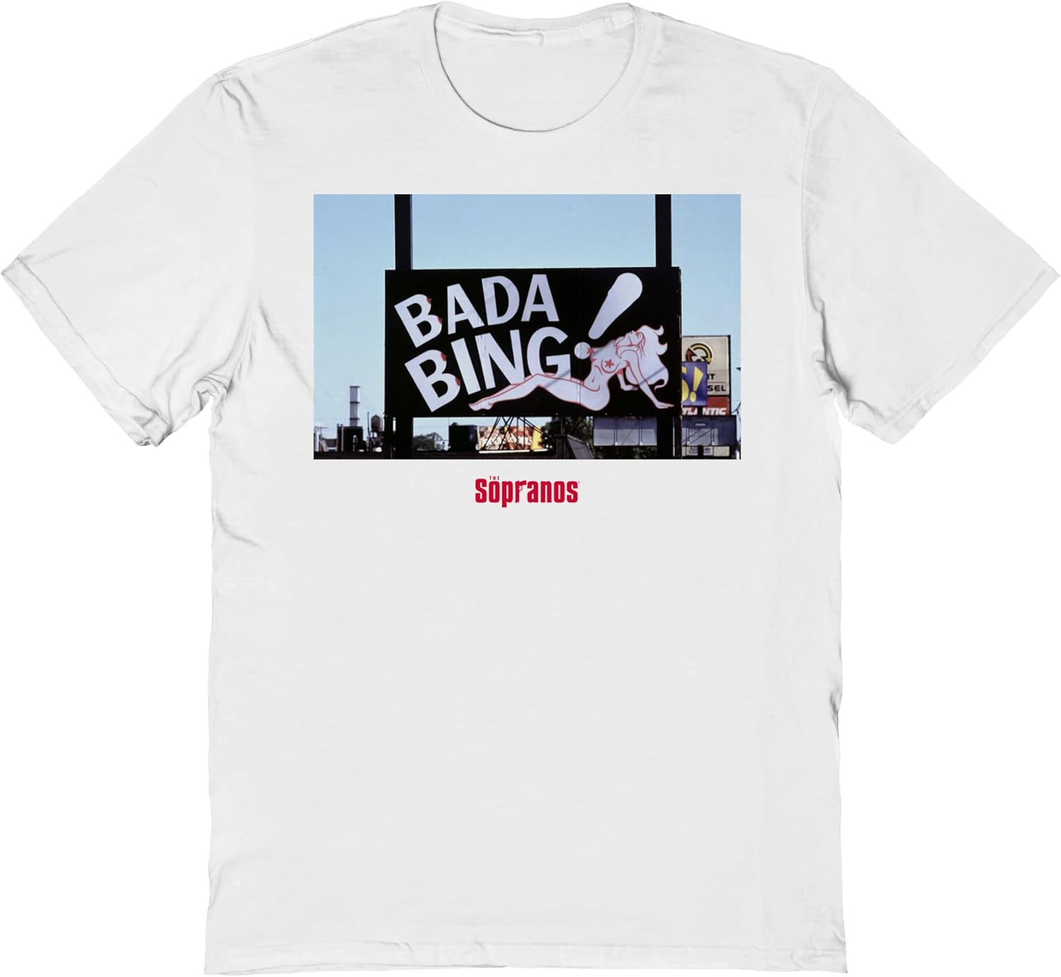 The Sopranos T Shirt for Men & Women Bada Bing Sign White Graphic Crew Neck Short Sleeve Tee - TV Tshirts S разноцветный