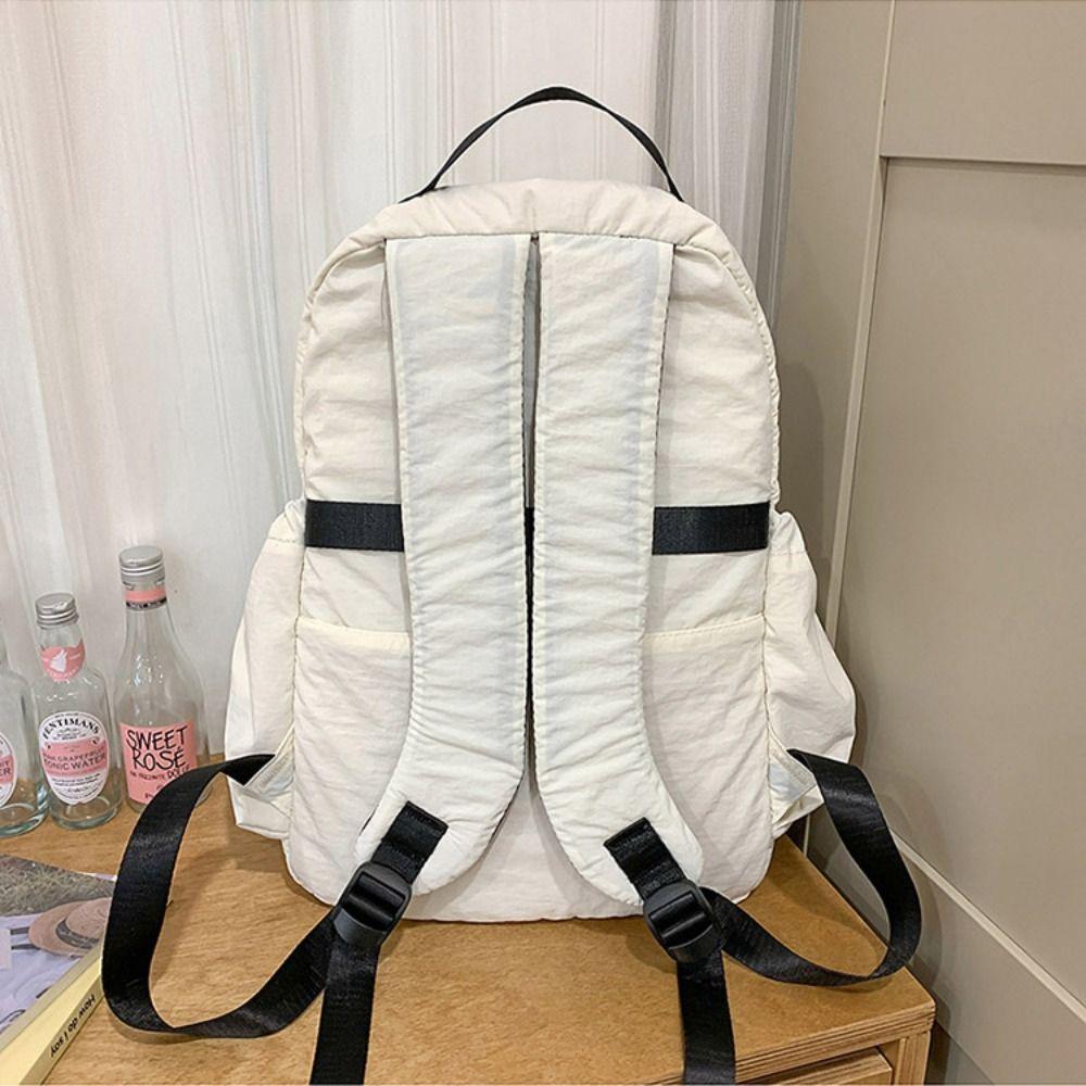Small Pack Sport Nylon Backpack Korean Style Casual Backpack Solid Color Shoulder Bag  Gift