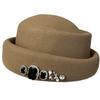 Women Felt Top Cap Girls Chauffeur Hat Adult Felt Beanie Winter Casual Headdress