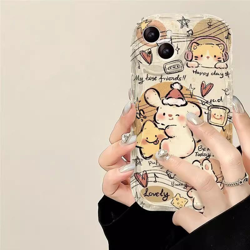 Soft Silicone Phone Case IPhone 17 Pro 16 15 Max 14 11 With Cute Cartoon Design Anti Drop Full Coverage