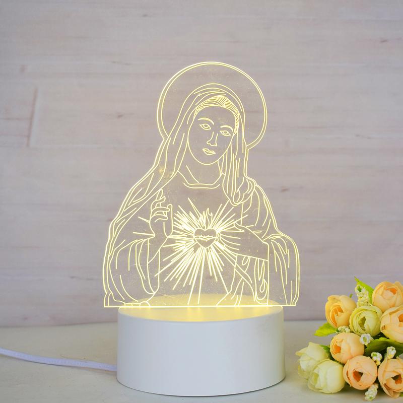 Customize Acrylic 3D Illusion LED Warm White Night Light for Living Room Kids Bedroom Decorative Lamp with USB Power