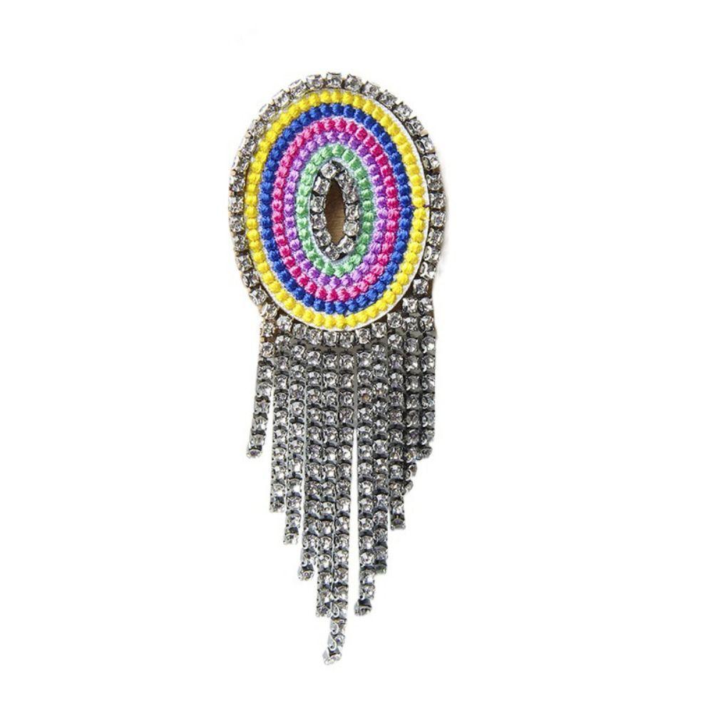 Embroidery Rhinestone Tassel  Brooch A-Z Letter Banquet Clothes Pin  Decoration