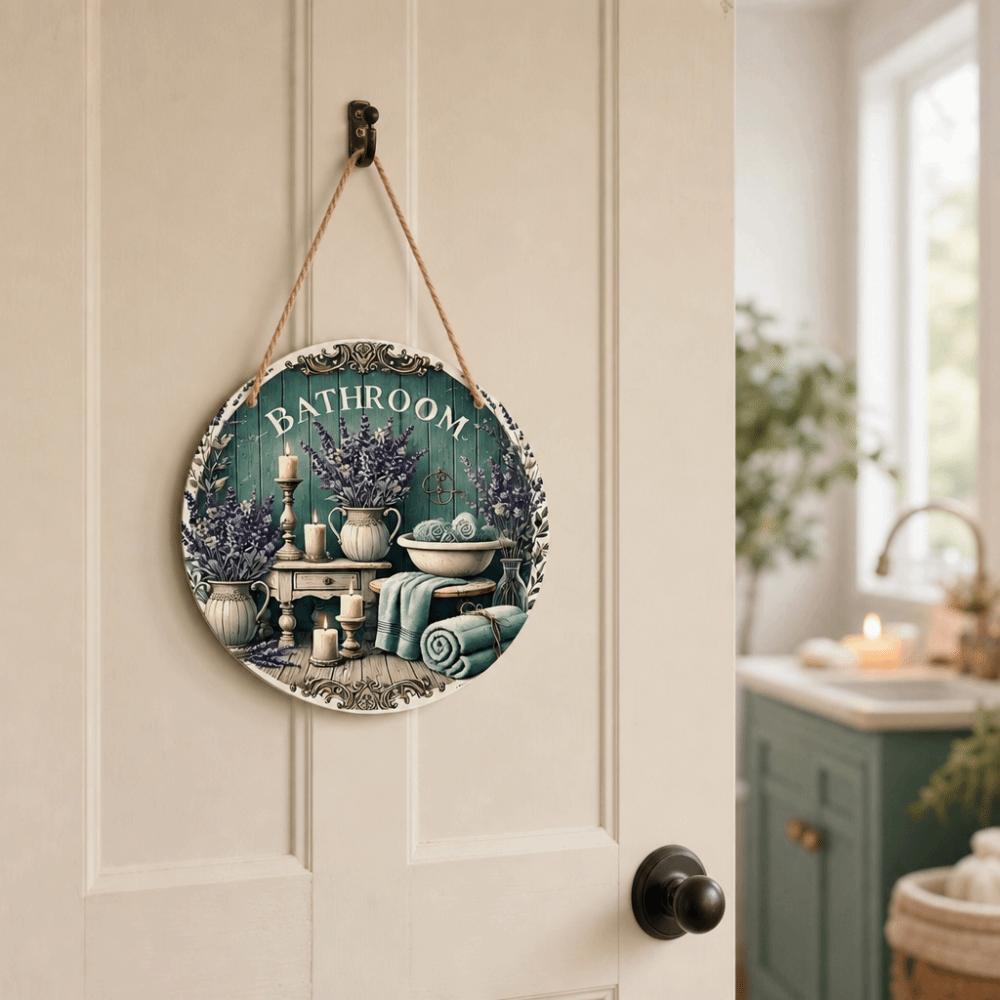 2D Flat Door Wall Decor Lavender Flower Decorative Board Hanging Decoration Wall Hanging