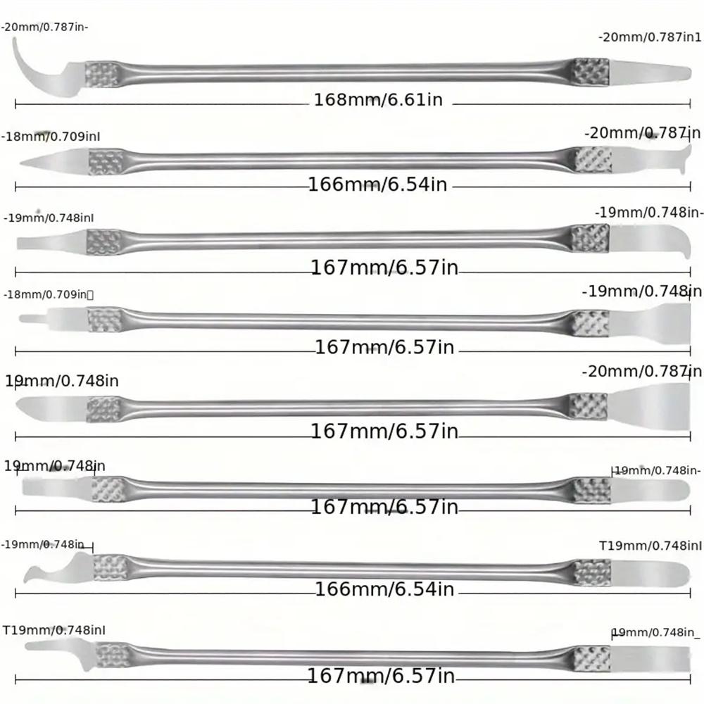 8pcs Mobile Phone LCD Chip Glue Removal Crowbar CPU Separation Glue Removal Knife Prying Disassembly Kits Repair Shell Removal