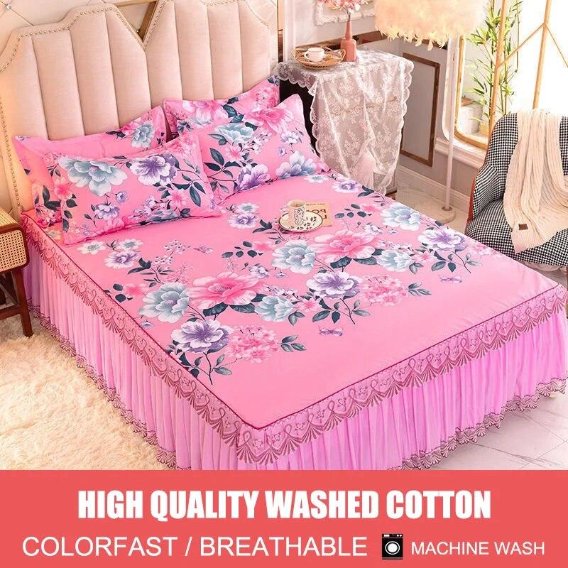 Cool Bed Skirt Lace Bedspread Princess Style Bedding Sets with Pillowcases Beautiful Bed Spreads Queen King Size Beddings