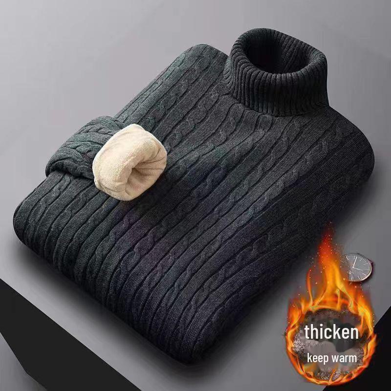 

Men s Plus Velvet Thermal Underwear & Turtleneck Sweater - Zodiac Tiger/Rabbit Year Winter Collection XL