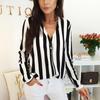 SCIONE Women Casual Striped Shirts Female Loose Autumn Turn Down Collar Shrit Office Blouses Top