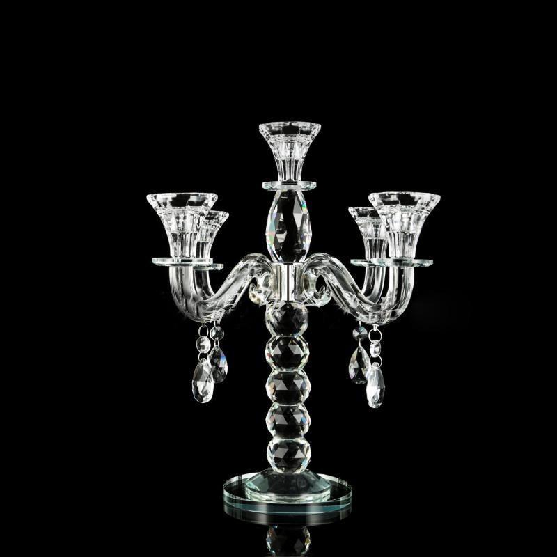 Romantic Dinner Crystal Candle Holder Decor Crystal Candle Holders, Lanterns and Candle Jars (transparent,Short / Small)
