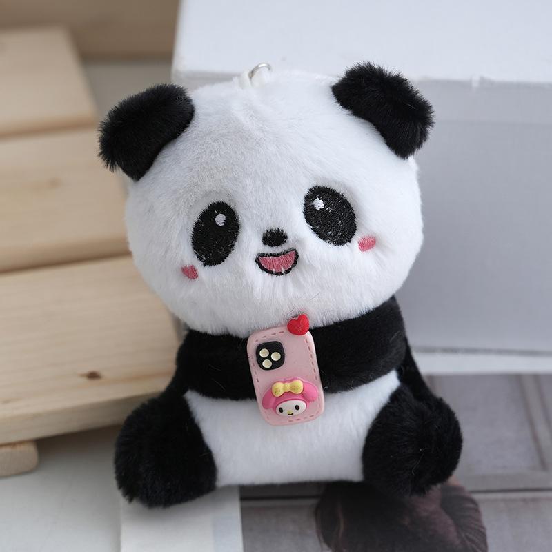 Colorful And Cute Panda Plush Keychain Soft And Huggable Stuffed Doll