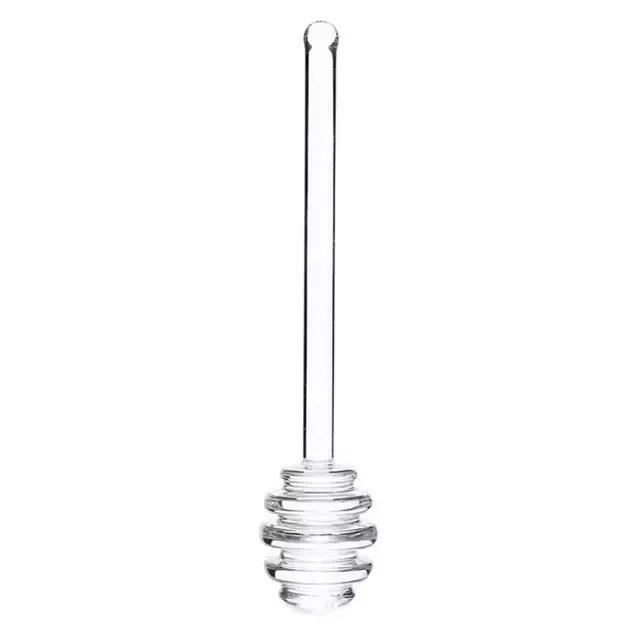 Transparent Glass Honey Dipper Stick Durable Syrup Dispenser Stick Coffee Stirrer for Honey Jar Kitchen Accessories