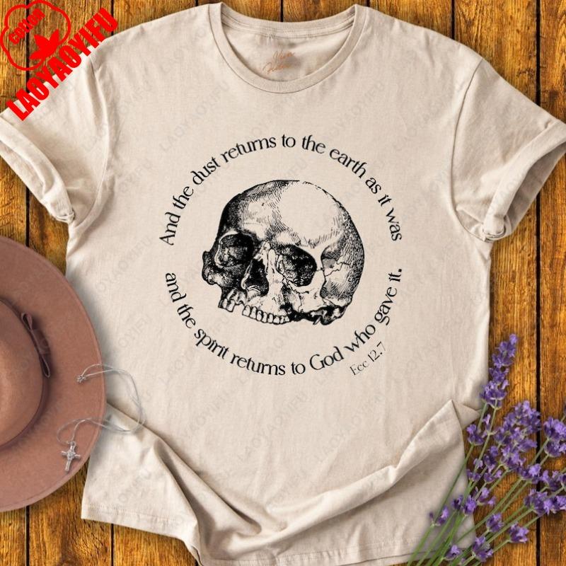 Memento Mori Men Women Cotton TShirt Catholic Halloween All Souls Day Christian Clothing Trad All Saints Day Gothic Skull Tops