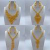 Gold Tone 24k Gold Color Jewelry Luxury Bridal Jewelry Sets  for Women