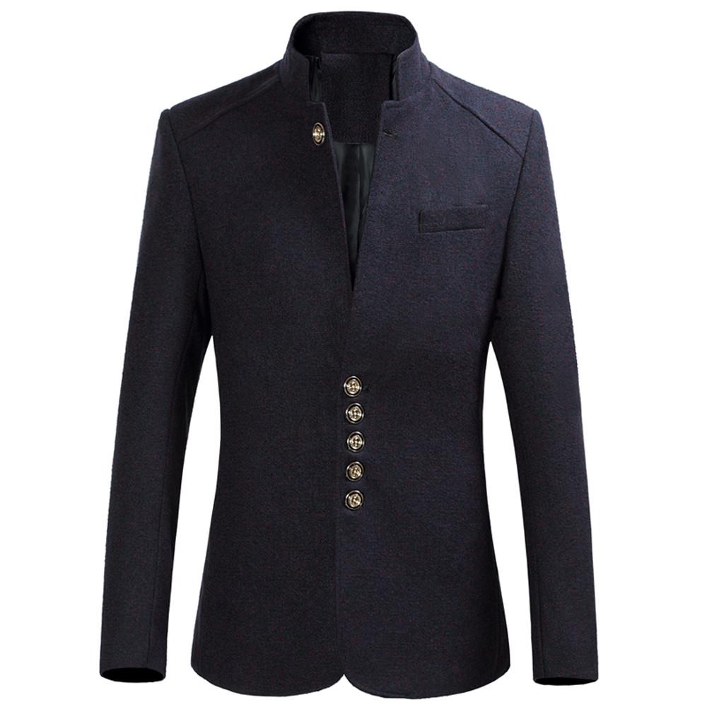 Men's  Winter Fashion Single  Buckle Large Size Long Sleeve Suit Coat
