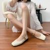 Autumn new platform single shoes women's comfortable soft-soled Mary Jane shoes women's cross strap square head thick heel shoes women's Korean versio