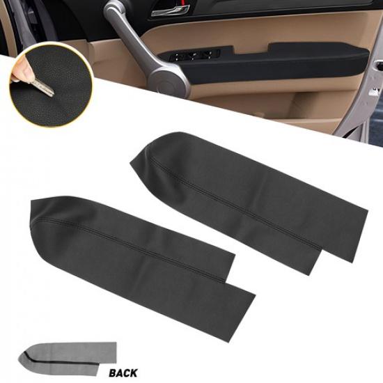 For 2007-2012 Honda Cover CR-V CRV 2X Front Door Leather Panels Armrest Black