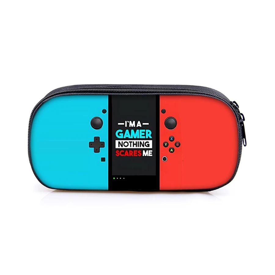 Hot Sales 3D Cartoon Leather Pencil Case Best School Supplies Gift for Boys and Girls Games Console Layered Pen Bag