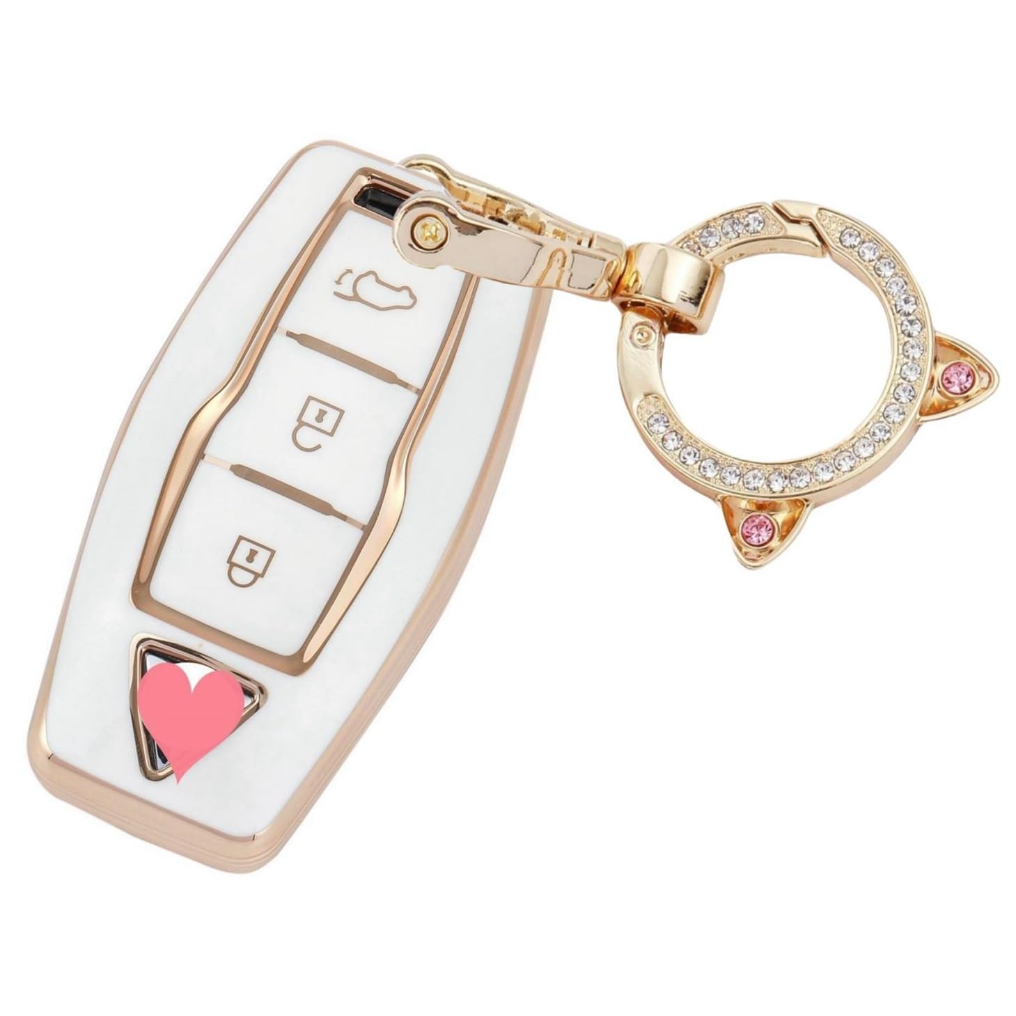 [ZANEKO] New Outlander Key Case Compatible with Mitsubishi New Outlander ZA-MEK-xinSL-GoldWhite белый