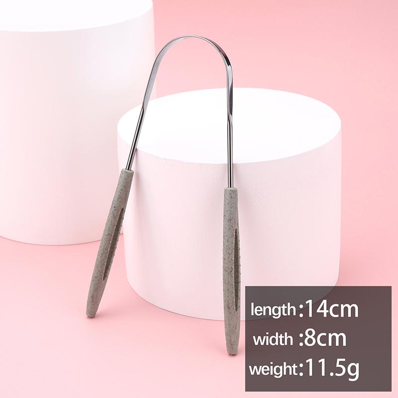 1Pcs Stainless Steel Tongue Scraper Fresh Breath Cleaning Coated Tongue Toothbrush Oral Hygiene U-Shaped Metal Tongue Scraper