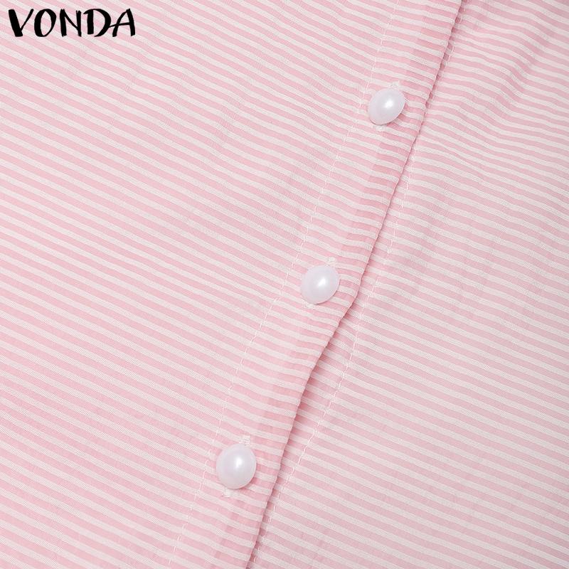 VONDA Abiti da donna alla moda, tinta unita, con scollo rotondo e volant, maniche lunghe