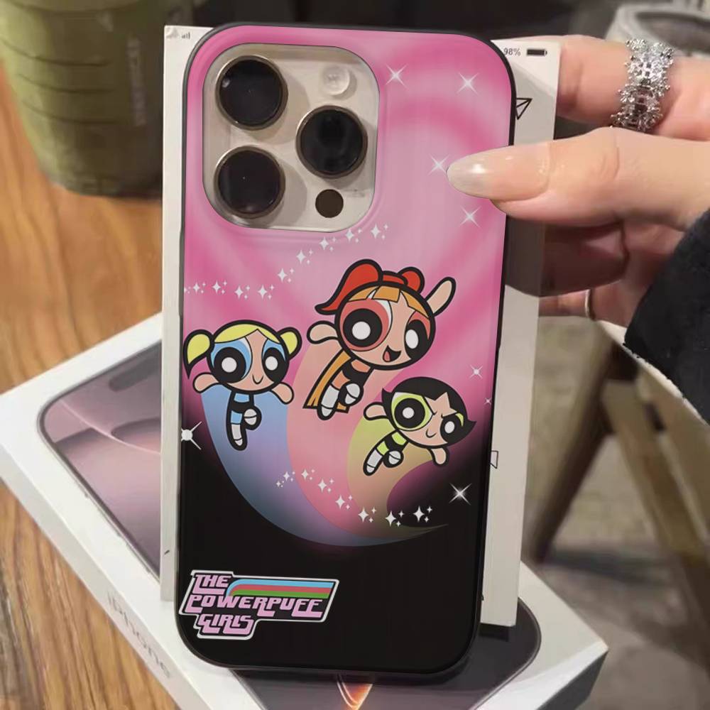 

P-Powerpuff-GirlS Phone Case For IPhone 11 12 13 14 15 16 17 Pro Max PLUS Pro Wave Corrugated Silicone Case iPhone 14 pro
