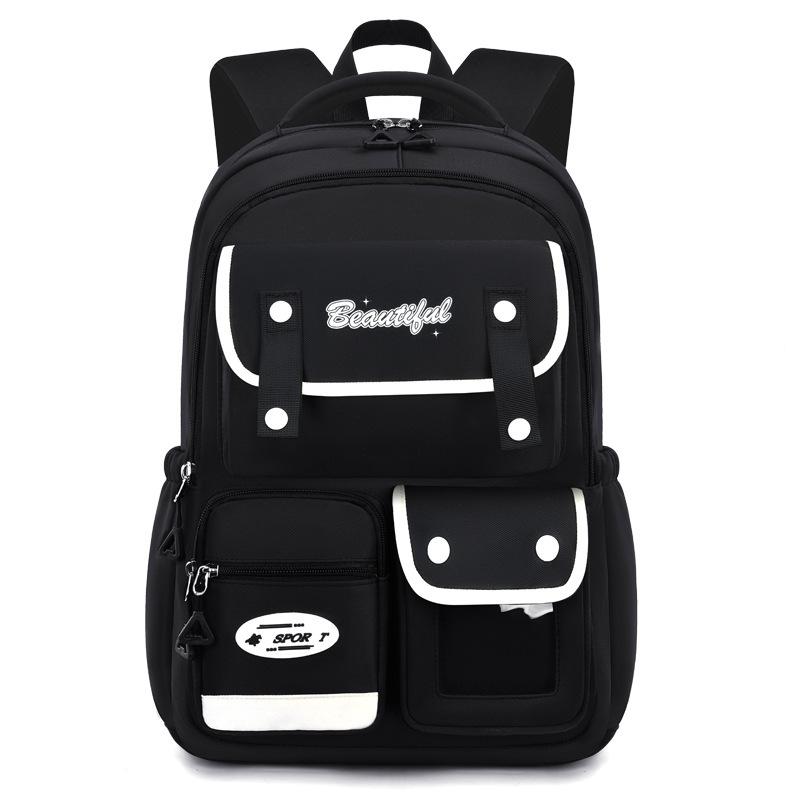 College Style Schoolbag Female Primary School Students Large Capacity Junior High School Students Travel Bag Lightweight Student Bag Large Capacity