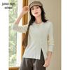 Women's Round Neck Split Knit Sweater