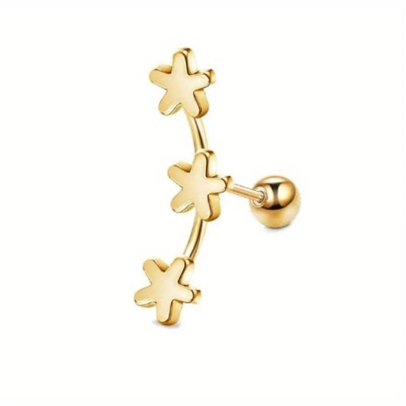 Bobisty 1PC 316L Stainless Steel Earrings Studs Stylish Opal Flower CZ Cartilage Earrings Hypoallergenic Studs for Men Women