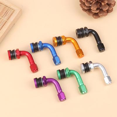 2Pcs Motocicleta Roda Pneu Válvulas Haste Cap Air Cover 90 Graus CNC Liga de Alumínio Universal Tubeless Válvula Hastes Caps