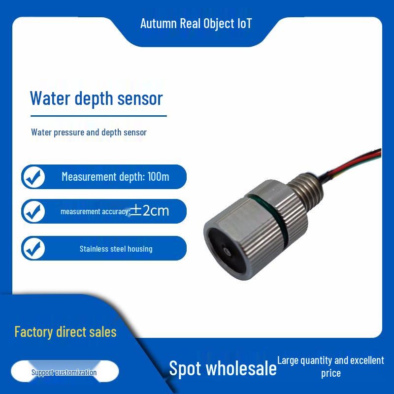 M10 High-Precision Water Depth Pressure Sensor with I2C Interface and Stainless Steel Housing. M10