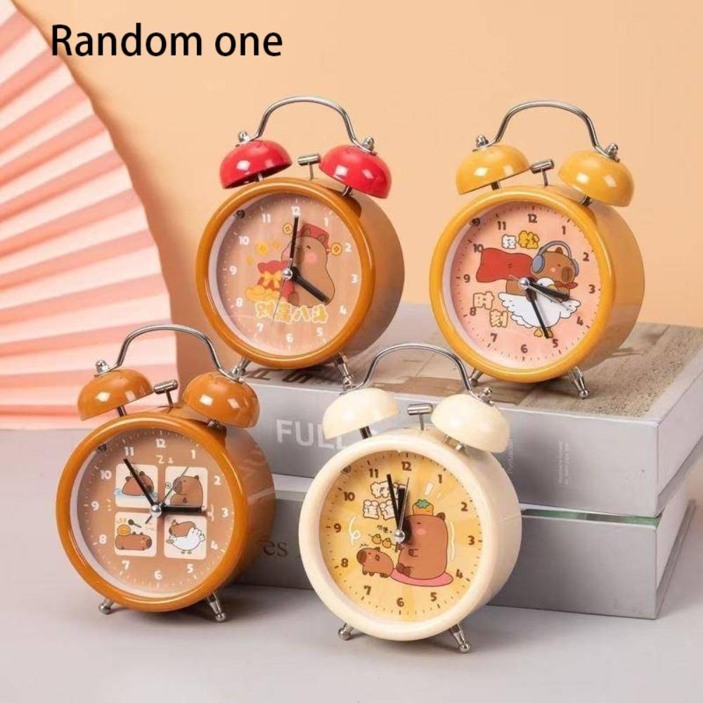 

Cute Capybara Children Alarm Clock Double Bell Home Decoration Clock Mechanical Alarm Clock Desk Clock белый