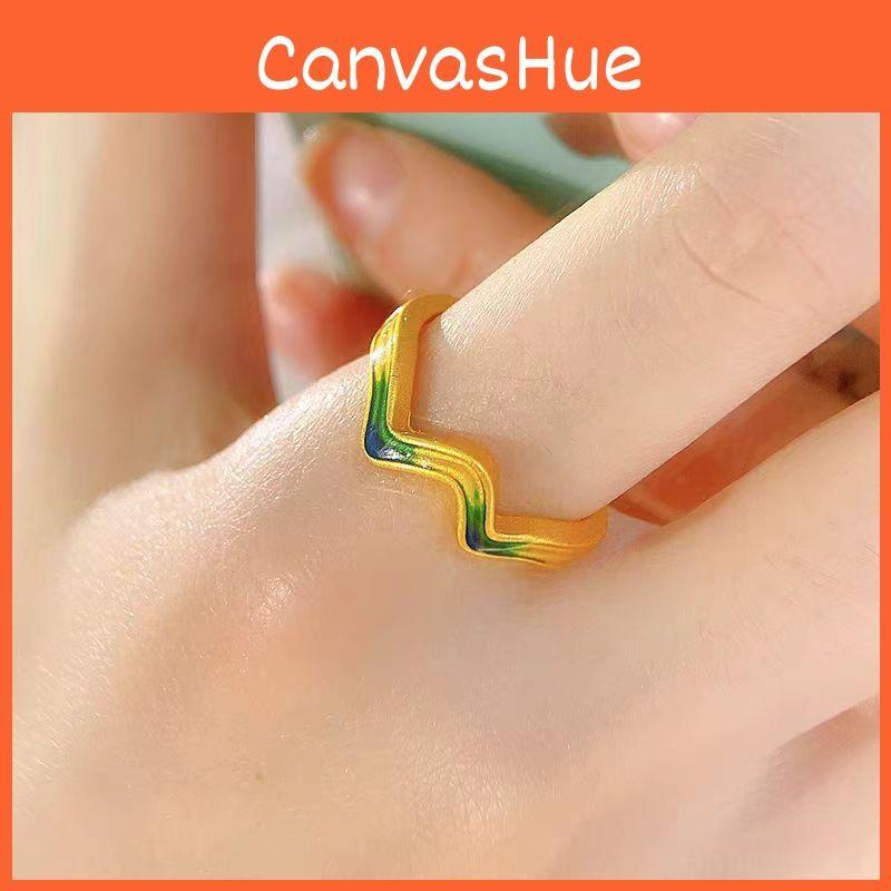 Sand Artistic Vietnamese Gold Ring Adjustable Size Unique Geometric Style For Lovers Fashion