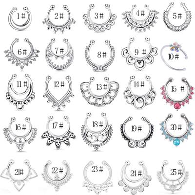 Nasen-/Nasenteilschmuck aus Edelstahl mit eingelegter Diamantkrone