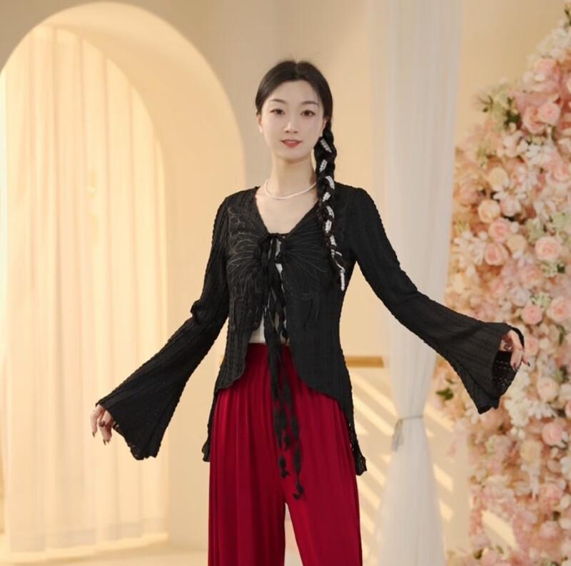 OEING Women s Classical Dance Flowy Butterfly Gauze Top S-XL