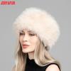 JERYAFUR Women Faux Fur Winter Hat, Thick Fluffy Grey Plush Warm Fashion Ladies Cap for Cold Winter Outdoor