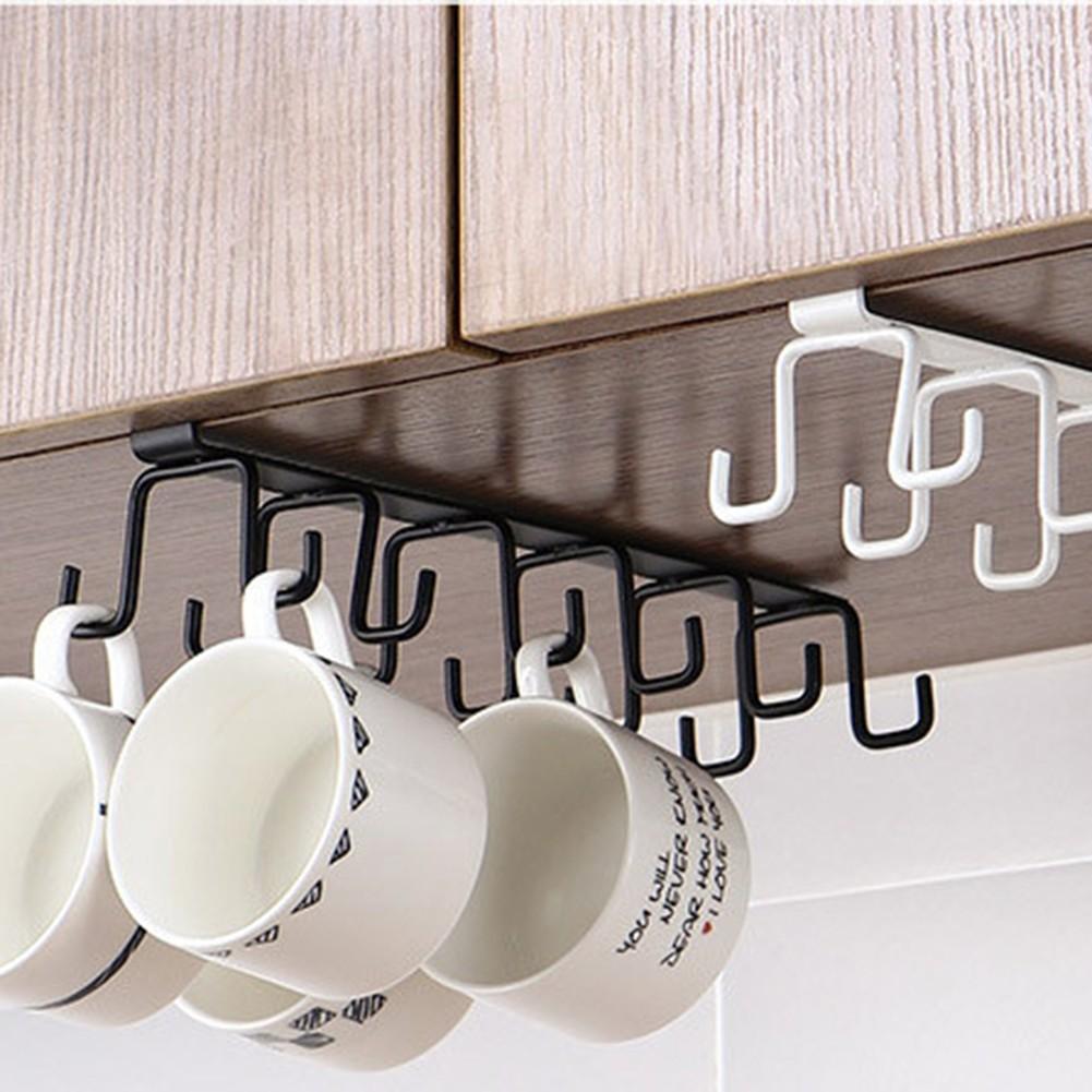 White Storage Hook Frame 25.5*8*7cm Iron Kitchenware Rack