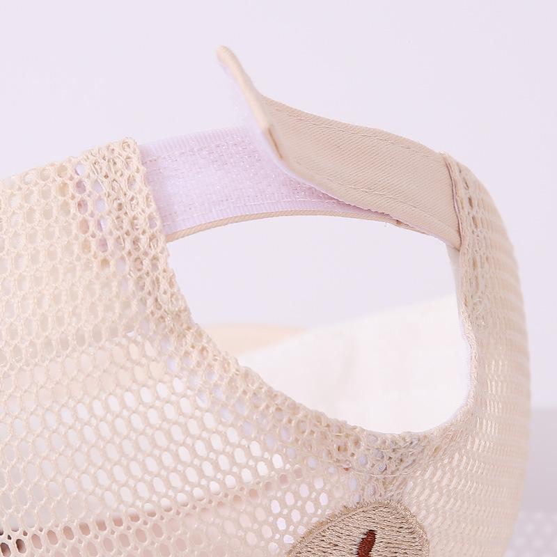 Cute Bear Baby Baseball Cap Breathable Mesh Thin Infant Boy Girl Peaked Cap Summer Soft Brim Cotton Toddler Snapback Sun Hats